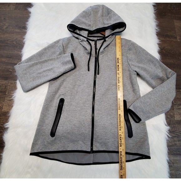 Champion Jacket Womens Medium Gray Black Trim Victory Fleece Athletic Casual - Picture 5 of 10